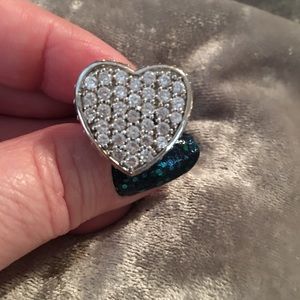 Sterling Silver Pave CZ Heart Ring 6.5